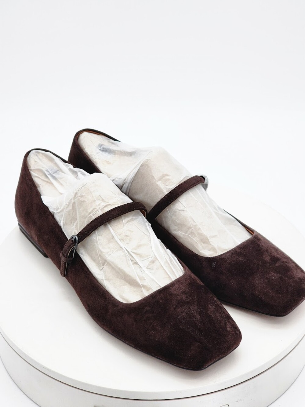 Franco Sarto L-Oakes Women’s 11 M Brown Suede Mary Jane Square Toe Flats